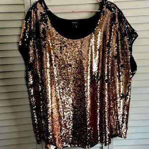 Torrid gold sequin shimmer top.